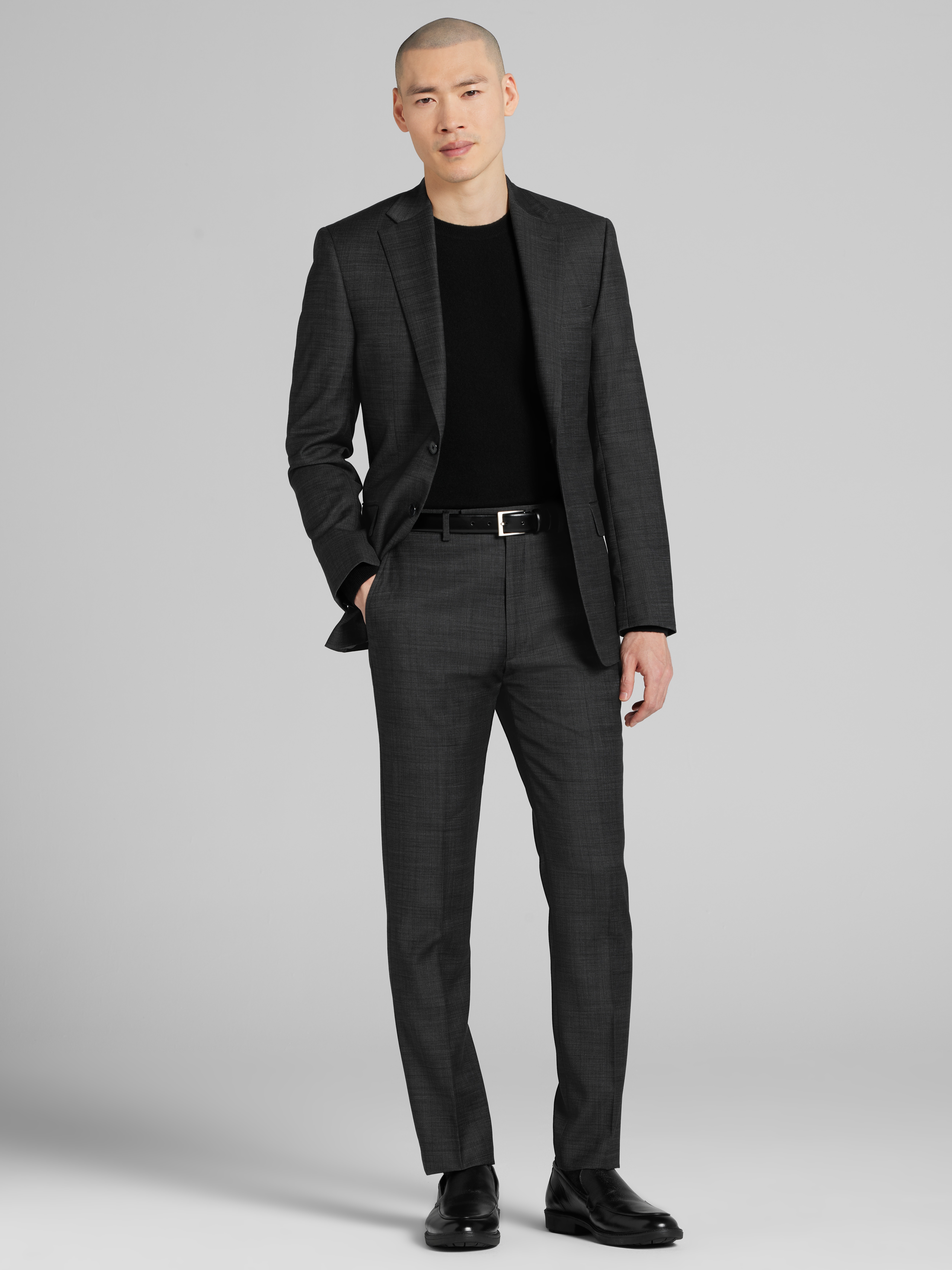 Calvin Klein Slim Fit Wool Blend Suit Jacket in Dray Grey Neat  Mens 46 Short Two-Button Blazer for Work and Weddings
