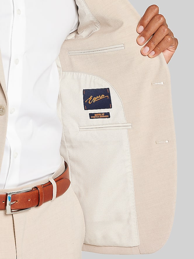 Egara Skinny Fit Suit, Tan Solid - Image 6 of 8