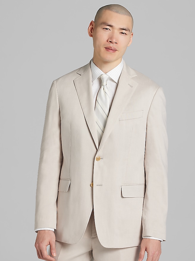 Joseph Abboud Modern Fit Performance Linen Men's Suit , Taupe / Brown
