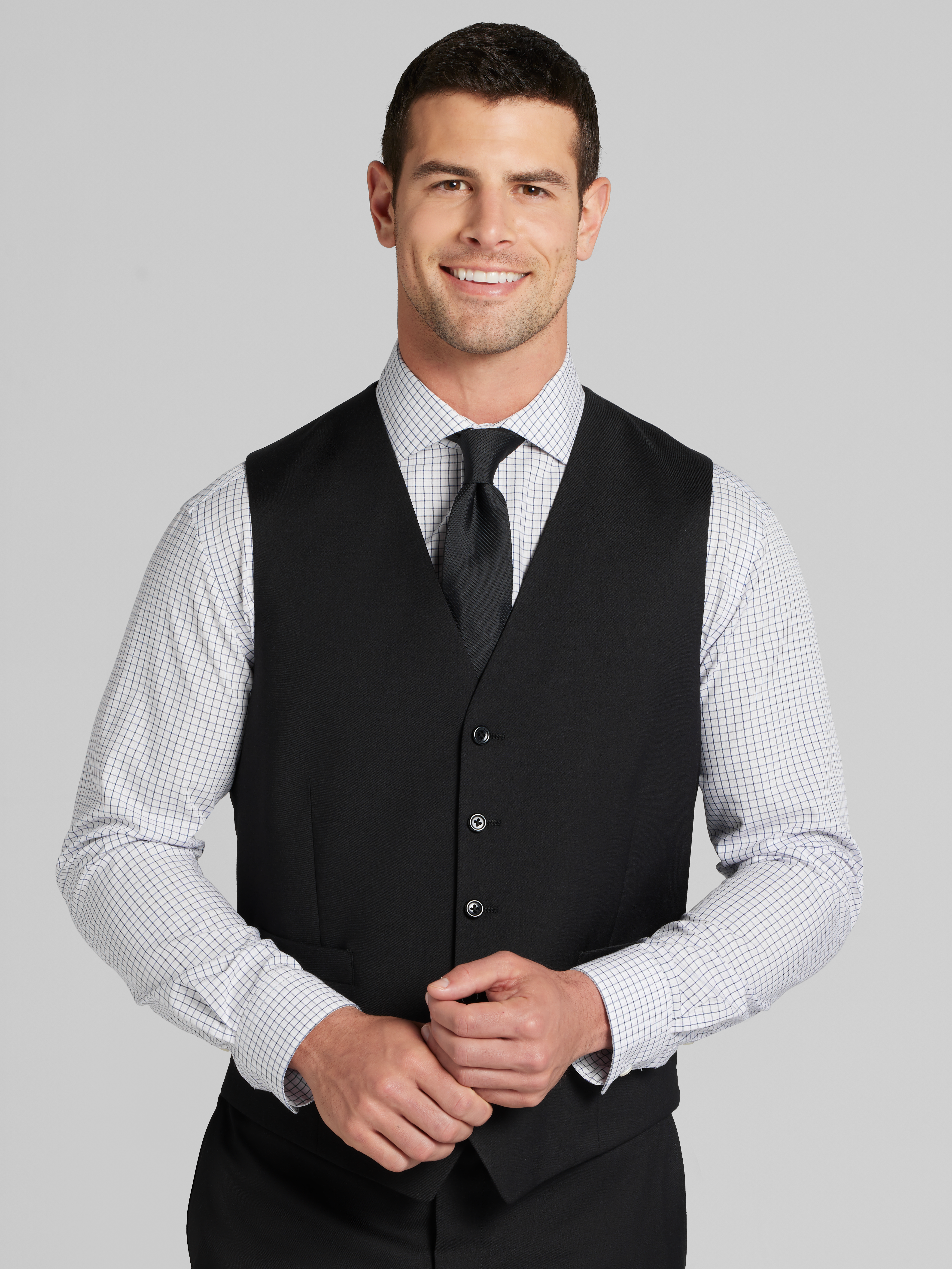 Joseph Abboud Classic Fit Premium Wool Blend 3-Piece Suit, Black
