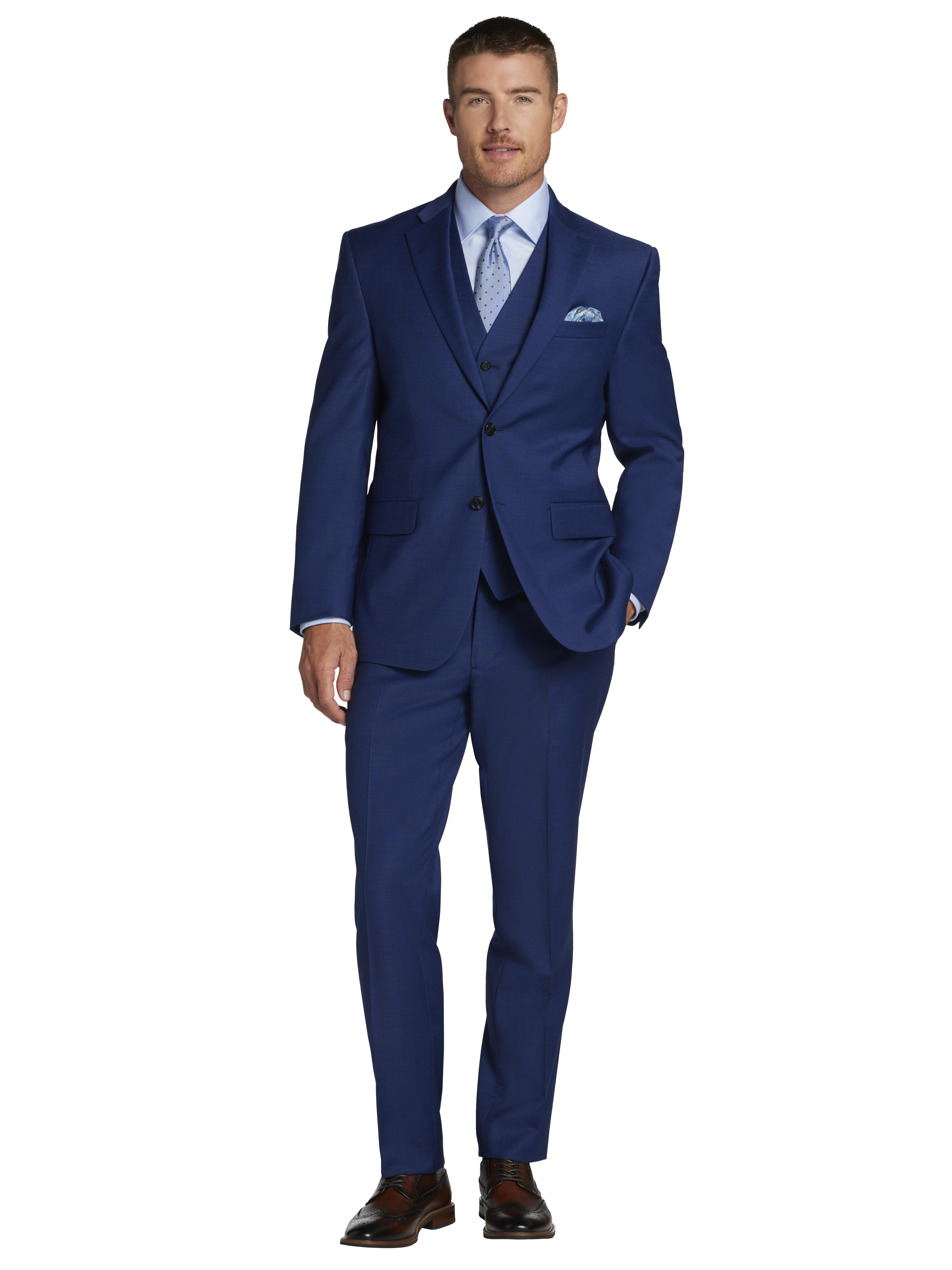 Joseph Abboud Classic Fit Premium Wool Blend 3-Piece Suit, Bright