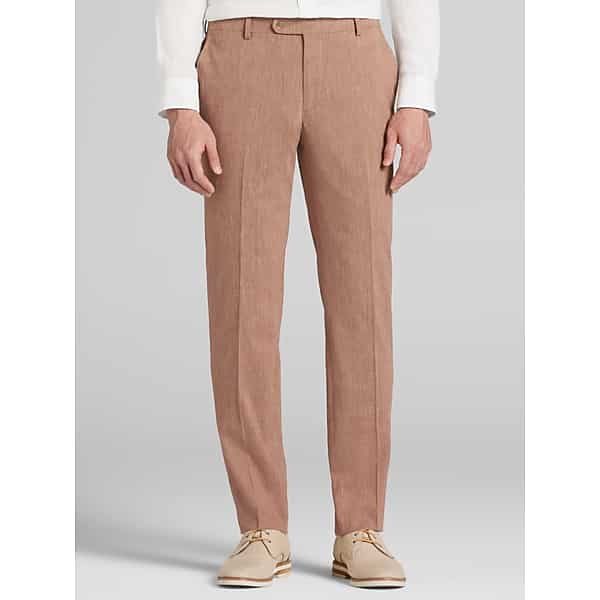 JOE Joseph Abboud Slim Fit Solid Men's Suit Separates Pants Rust - Size: 34W x 34L