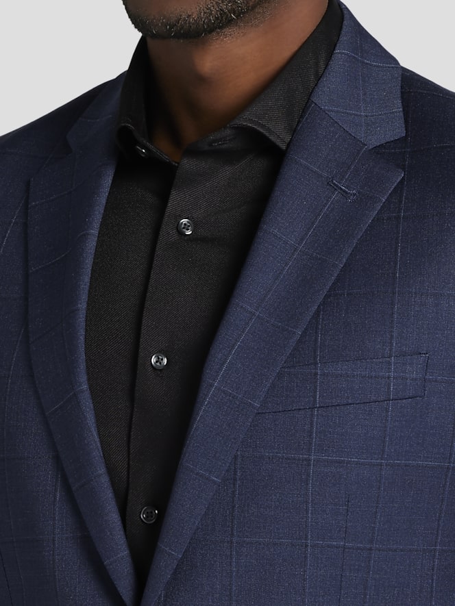 Joseph Abboud Classic Fit Wool Blend Windowpane Suit