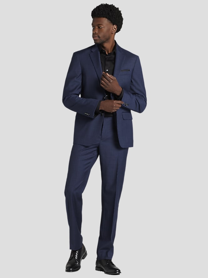 Joseph Abboud Classic Fit Wool Blend Windowpane Suit