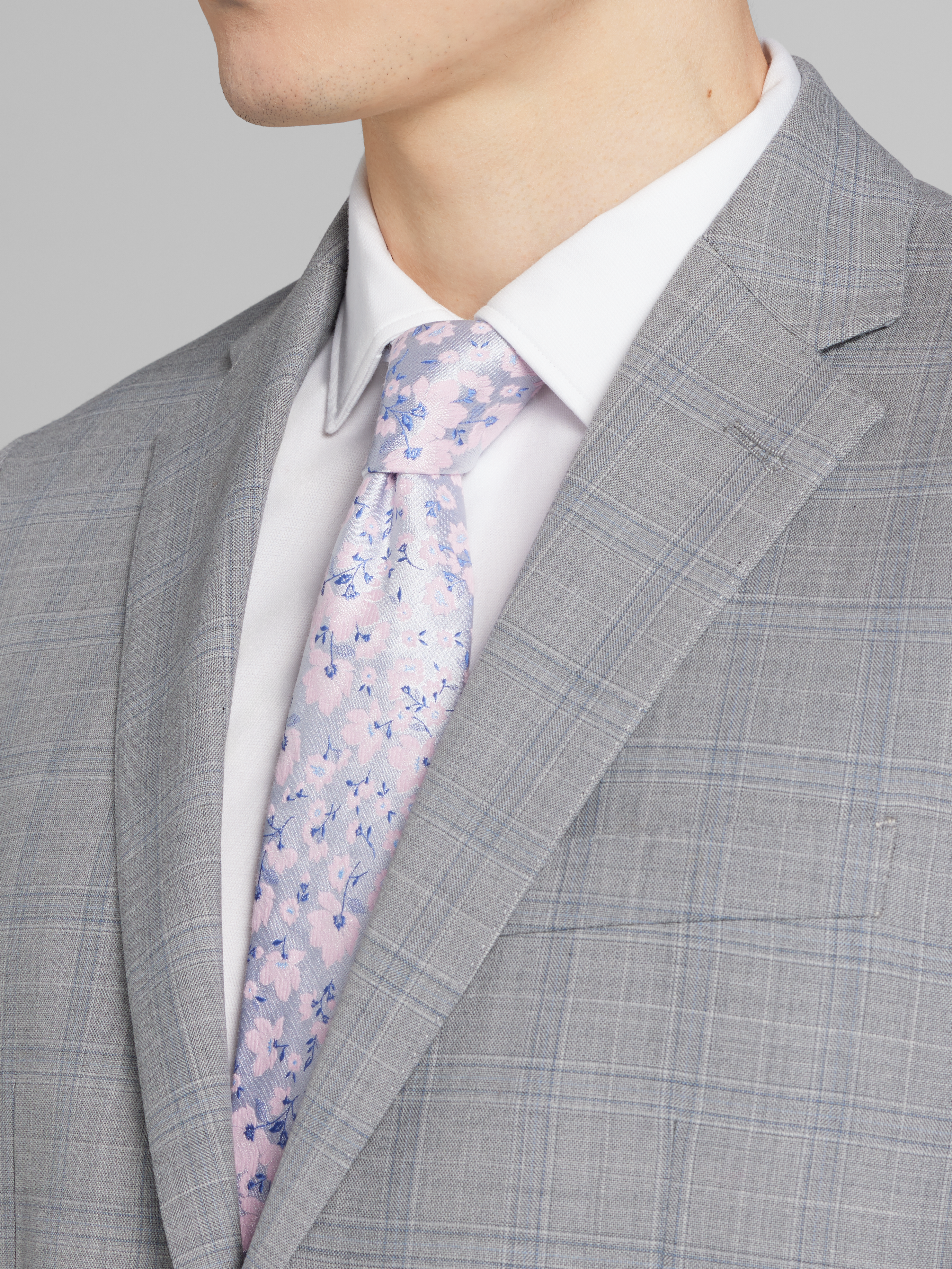 Joseph Abboud Classic Fit Wool Blend Plaid Suit, Platinum Plaid