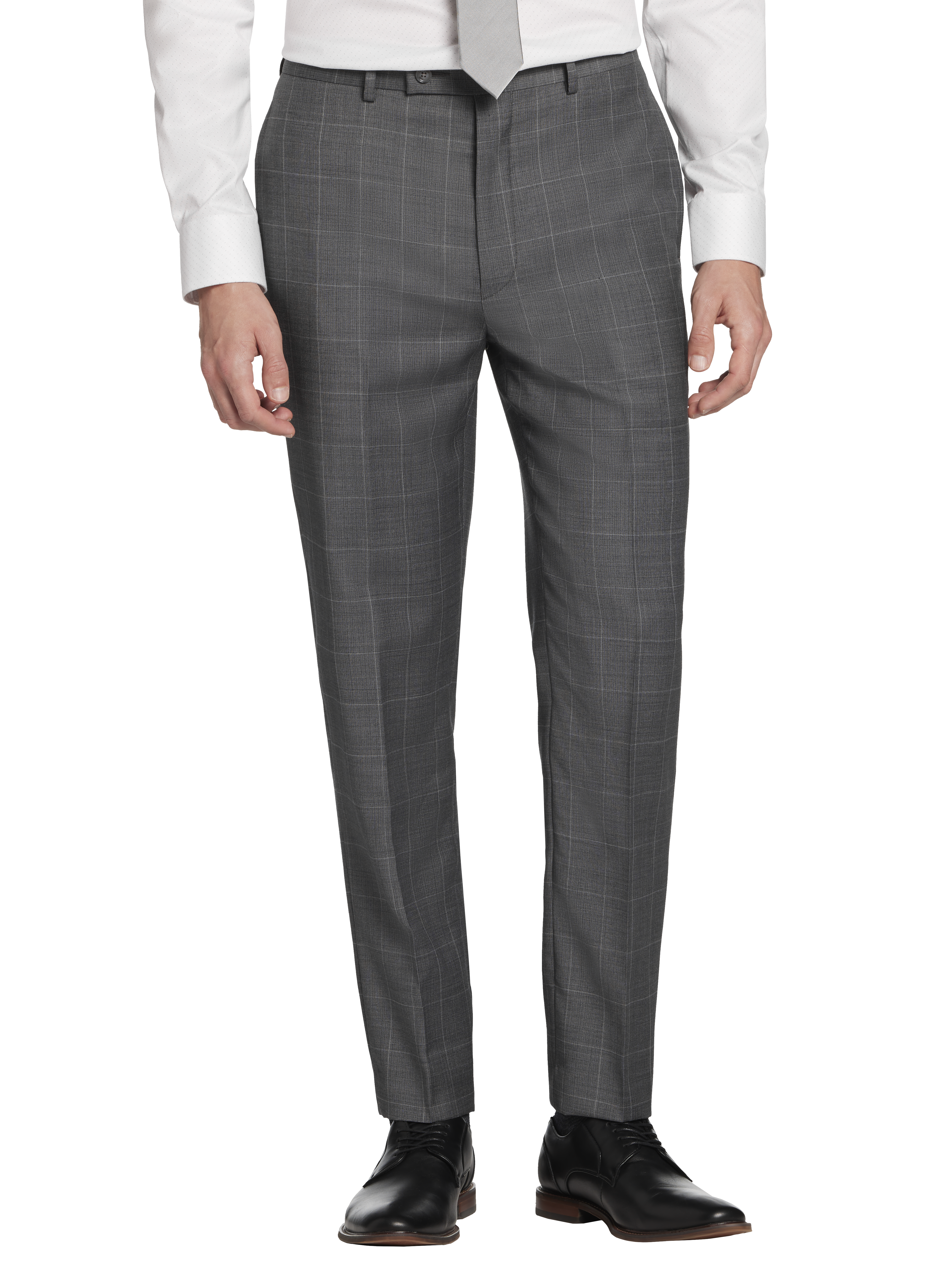 Slim Fit Wool Blend Windowpane 3-Piece Suit