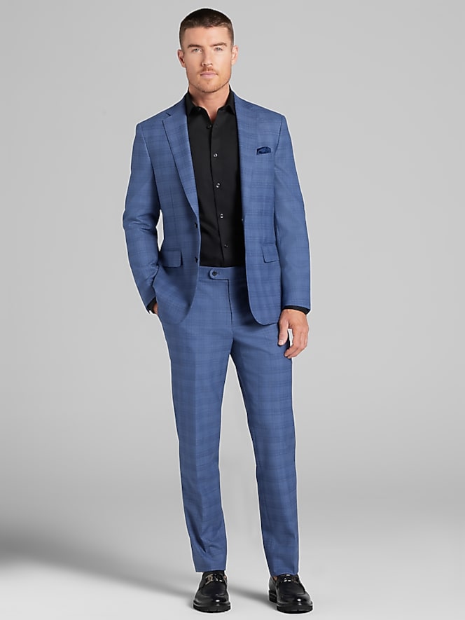 Slim Fit Plaid Suit