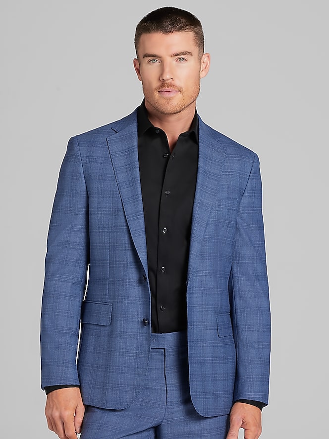 Slim Fit Plaid Suit