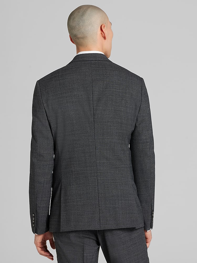 Awearness Kenneth Cole CHILLFLEX Slim Fit Mini Check Suit, Char