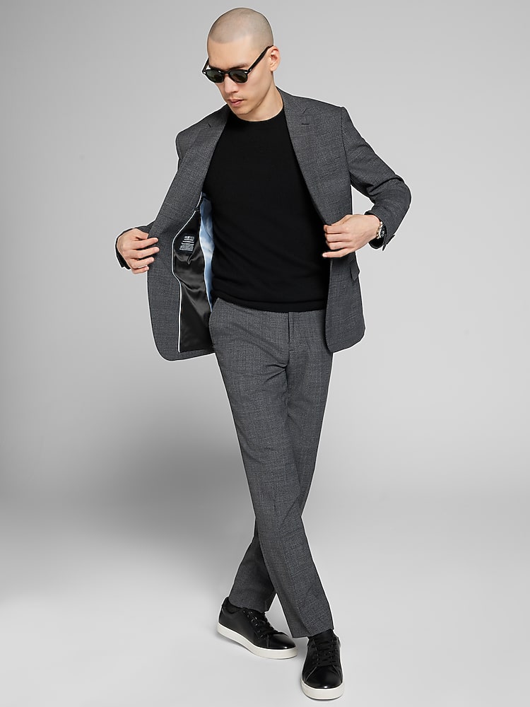 Awearness Kenneth Cole CHILLFLEX Slim Fit Mini Check Suit, Char