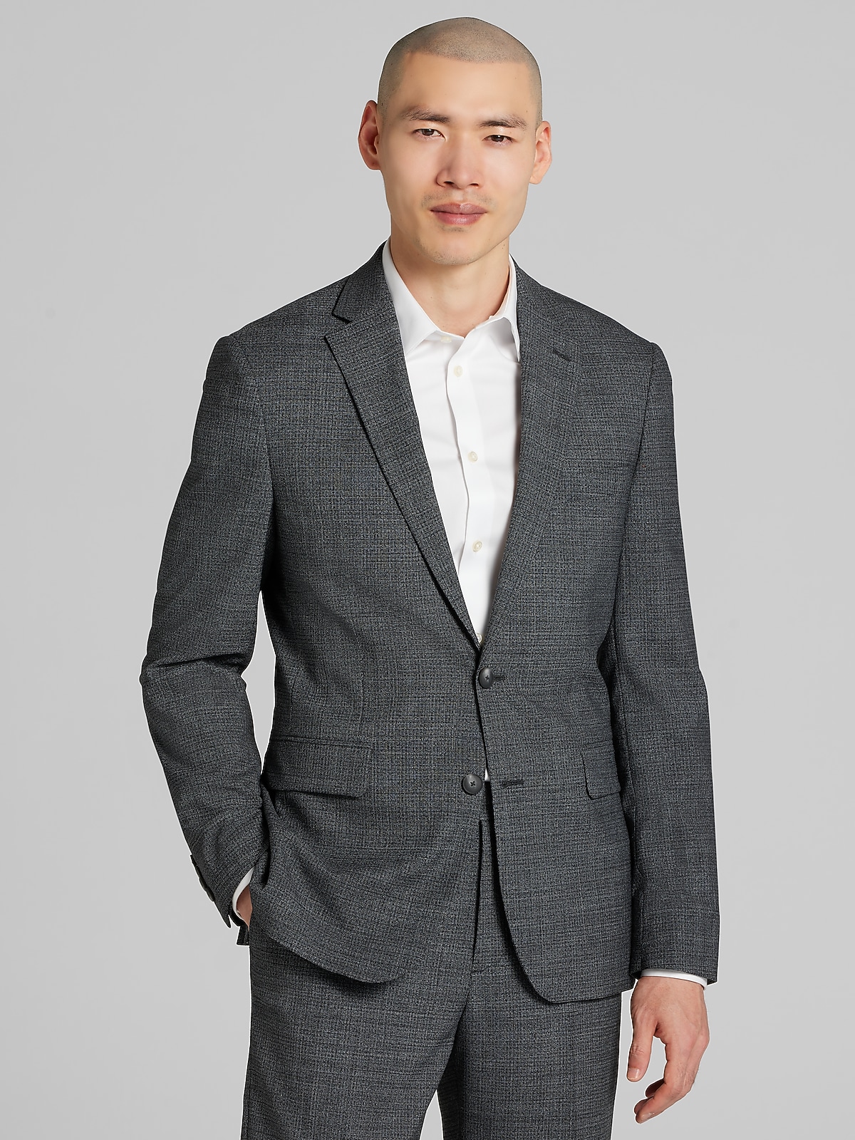 Awearness Kenneth Cole CHILLFLEX Slim Fit Mini Check Suit, Char