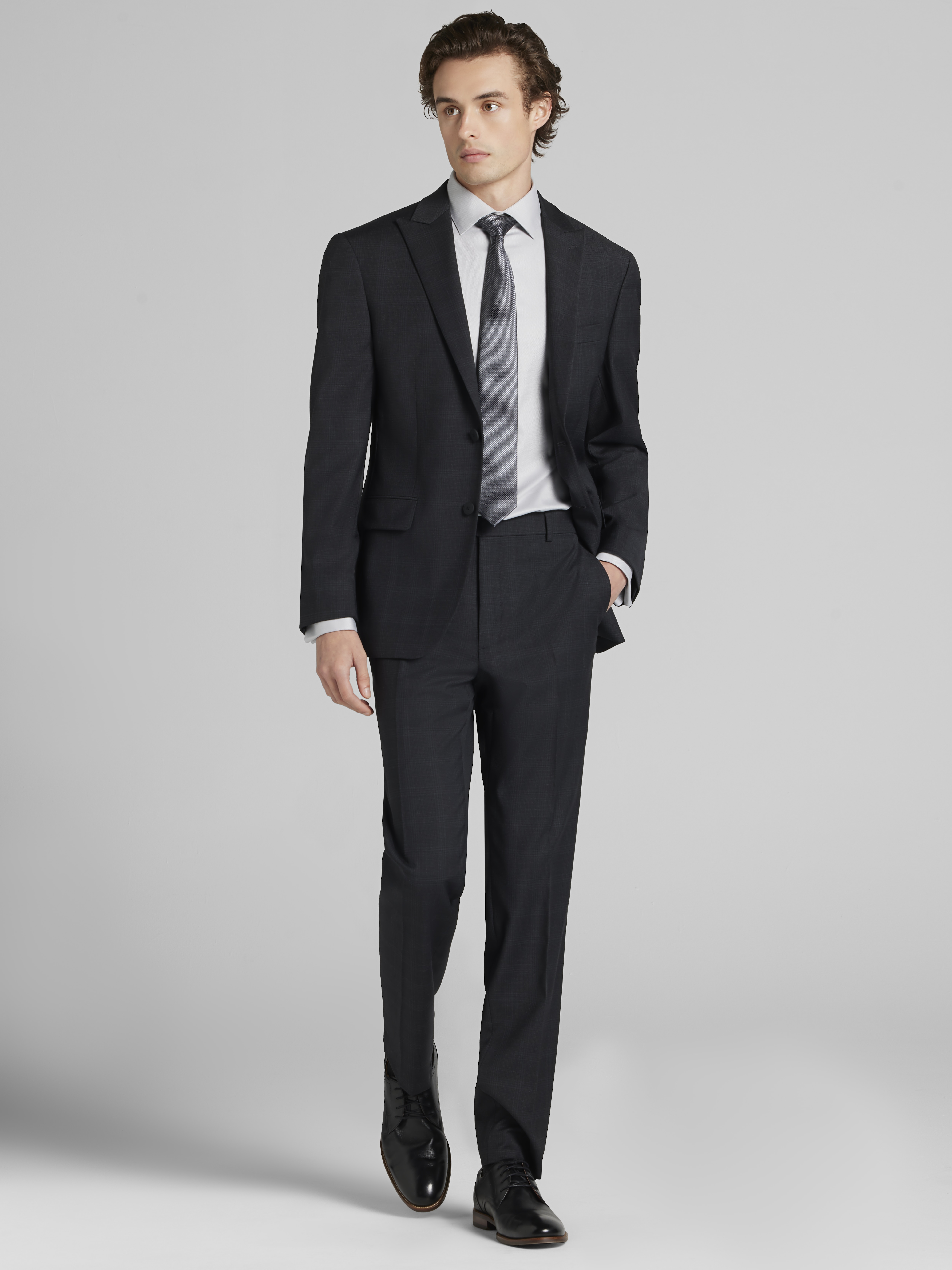 Modern Fit Plaid Suit