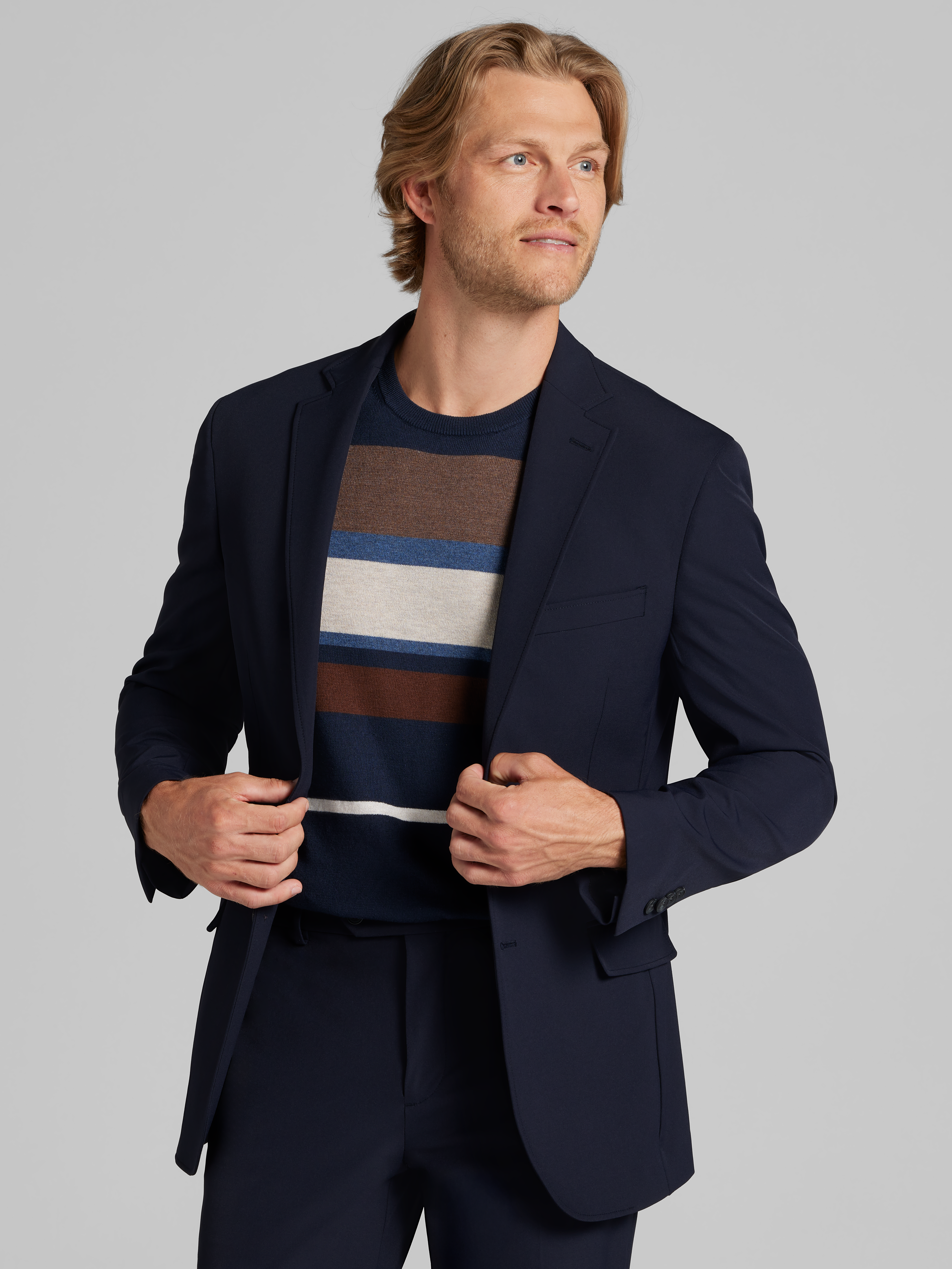 Size 11 Kenneth Cole navy ARMADA Awearness Kenneth Cole Slim Fit Grid Sport Coat, Dark Navy  main image 2