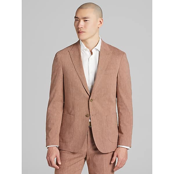 JOE Joseph Abboud Slim Fit Men's Suit Jacket Rust - Size: 46 Long