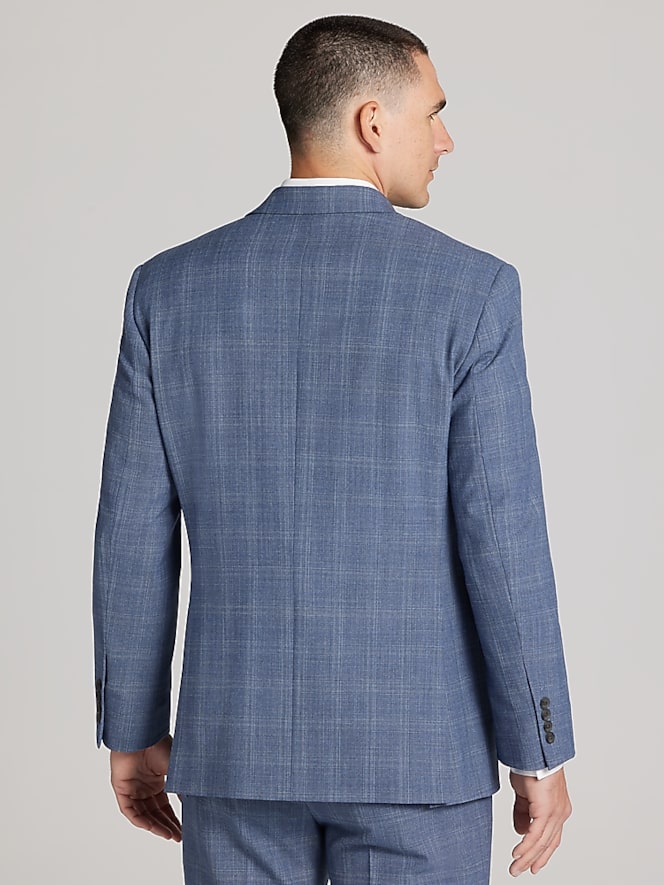 Pronto Uomo Platinum Slim Fit Plaid Wool Blend Suit Jacket