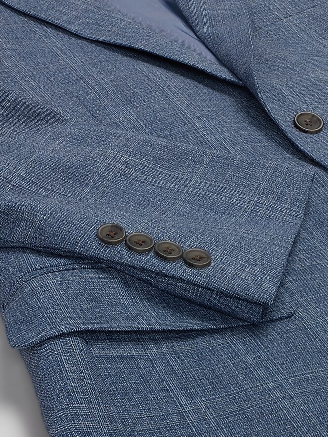 Pronto Uomo Platinum Slim Fit Plaid Wool Blend Suit Jacket
