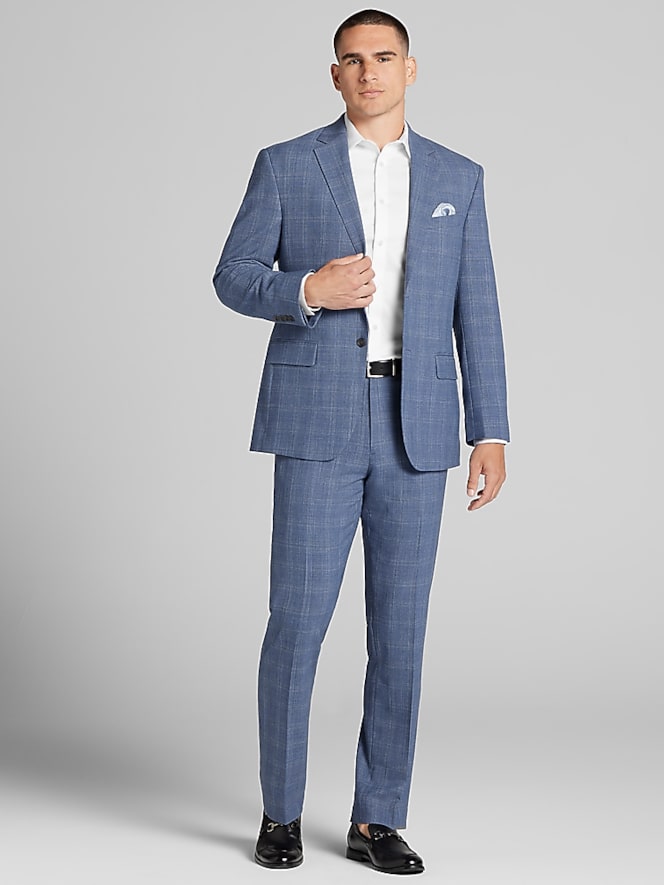 Pronto Uomo Platinum Slim Fit Plaid Wool Blend Suit Jacket