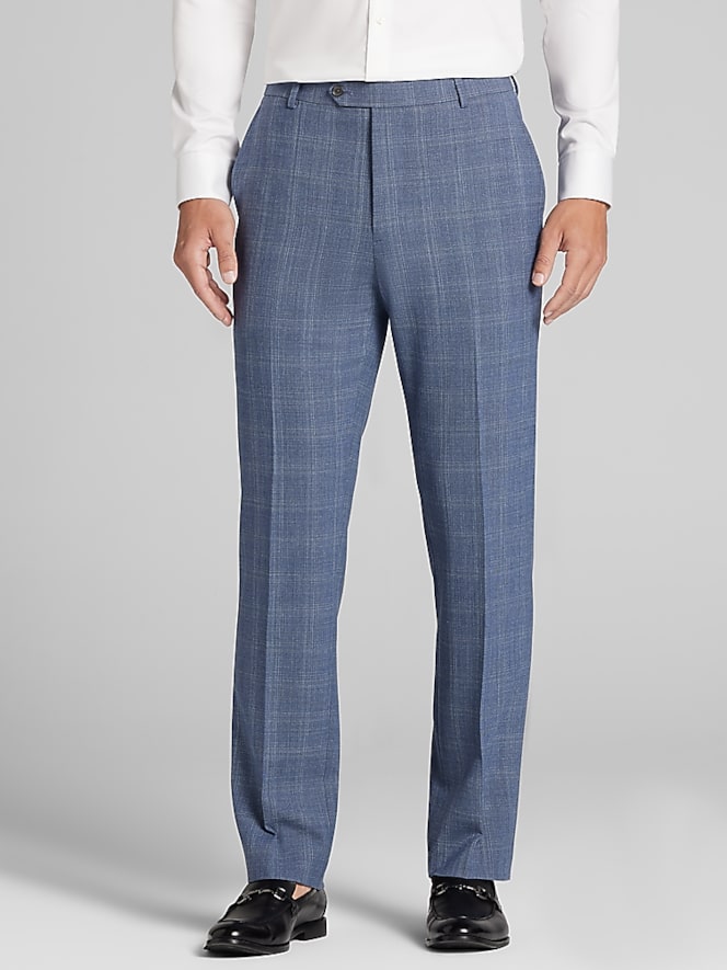 Pronto Uomo Platinum Modern Fit Plaid Suit Pants