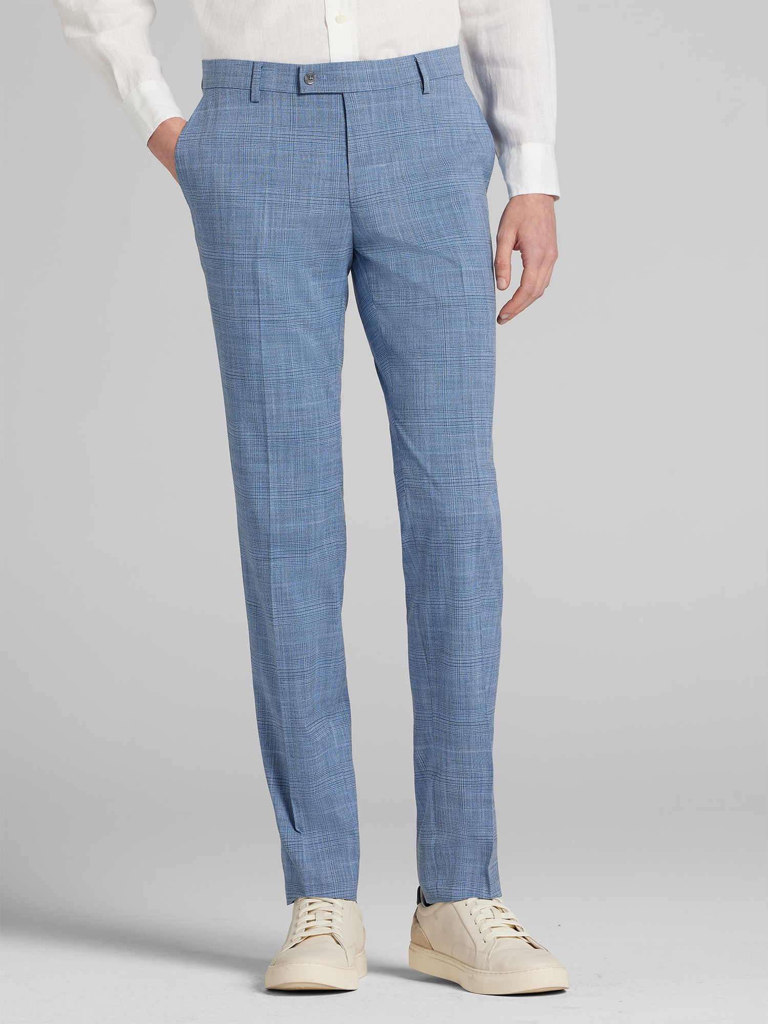 Skinny Fit Windowpane Dress Pants