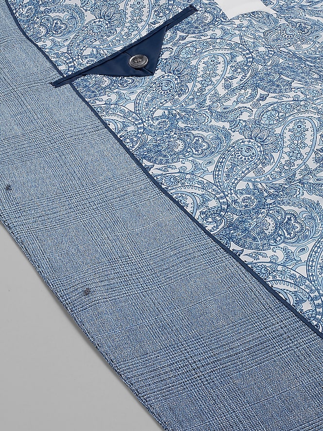 Egara Skinny Fit Windowpane Suit Jacket