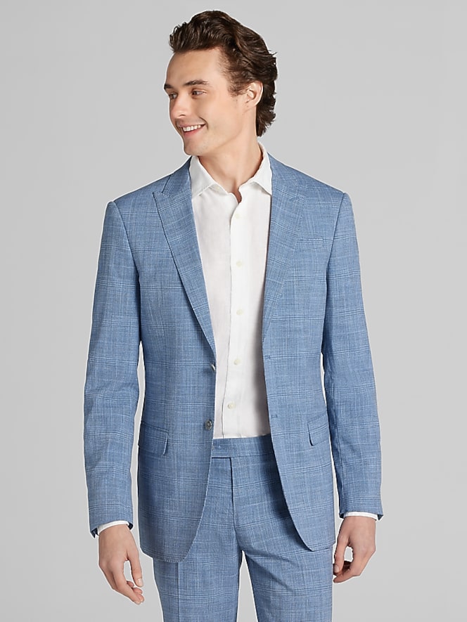 Egara Skinny Fit Windowpane Suit Jacket