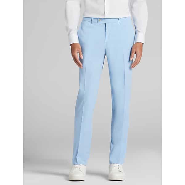 Egara Skinny Fit Men's Suit Pants Sky Blue - Size: 36W x 34L