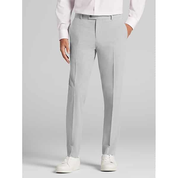 Egara Skinny Fit Men's Suit Pants Light Grey - Size: 40W x 30L