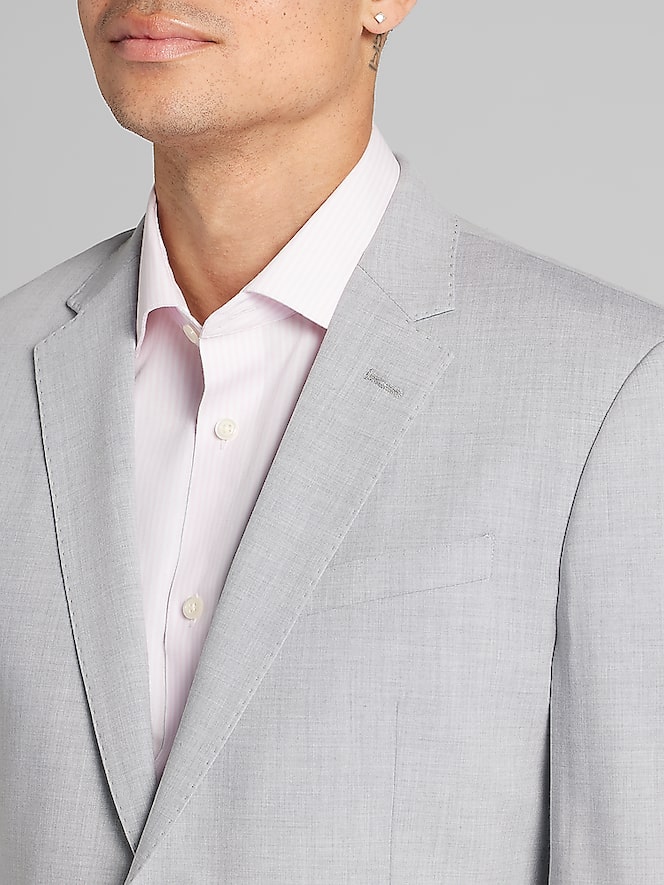 Egara Skinny Fit Notch Lapel Suit Jacket, Light Grey - Image 2 of 7