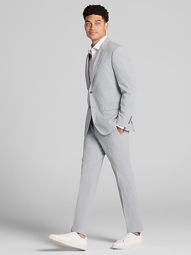 Egara Skinny Fit Notch Lapel Suit Jacket, Light Grey - Image 5 of 7