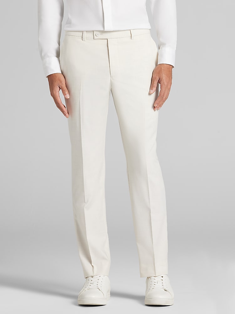 Egara Big & Tall Skinny Fit Men's Suit Pants , Stone / Tan - Size: 36W x 36L