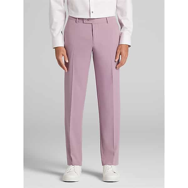 Egara Skinny Fit Men's Suit Pants Dusty Rose - Size: 36W x 34L
