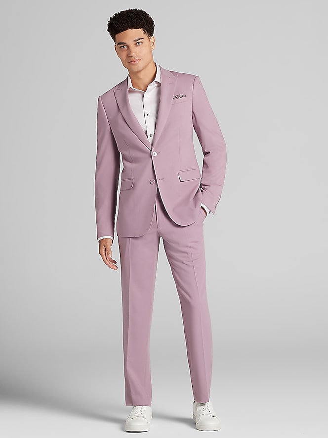 Egara Skinny Fit Peak Lapel Suit Jacket, Dusty Rose - Image 5 of 7