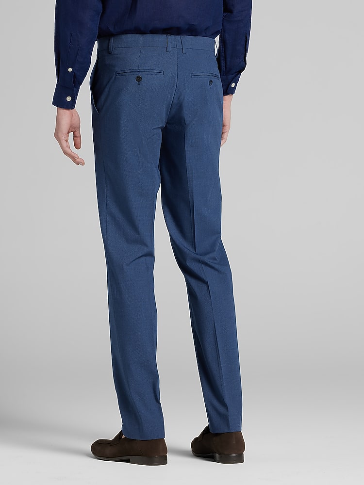 Egara Skinny Fit Suit Pants, Indigo Blue Check | Men's Wearhouse