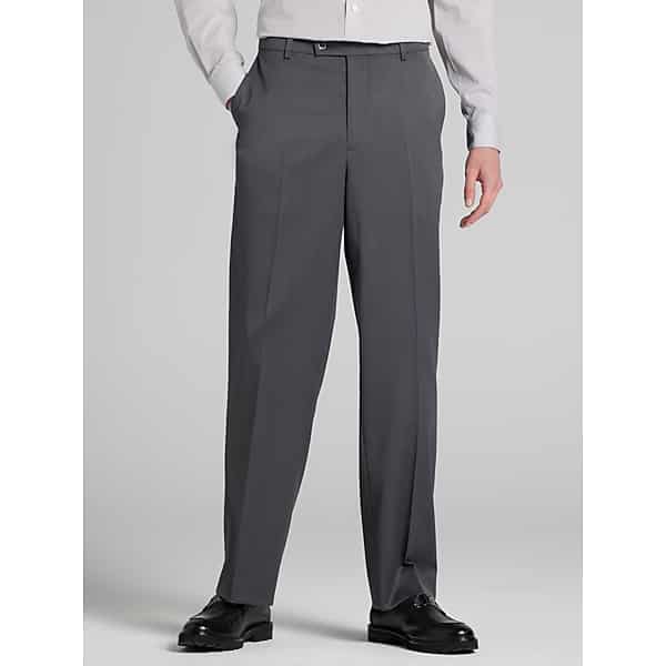 Egara Relaxed Fit Men's Suit Pants Dark Grey - Size: 38W x 34L