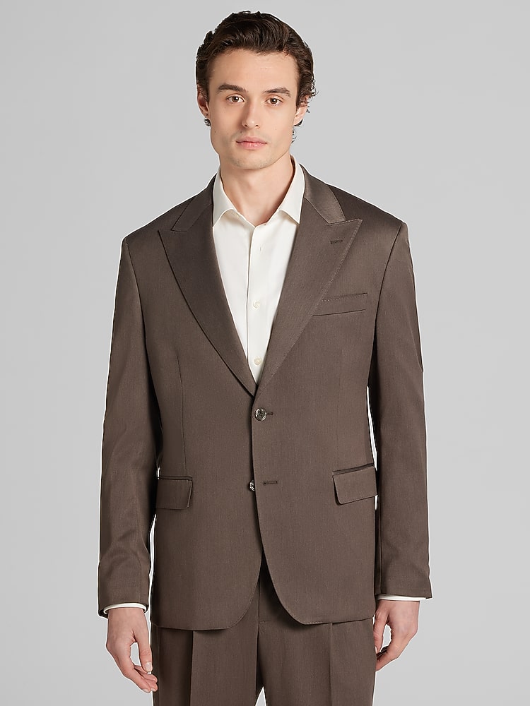 mens brown dress jacket Men's Racer Jacket In Brown 'Anejo' Leather main image 1