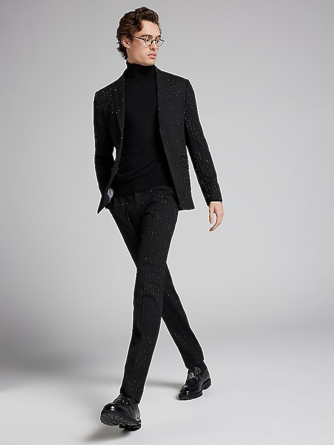 Egara Skinny Fit Stripe Suit