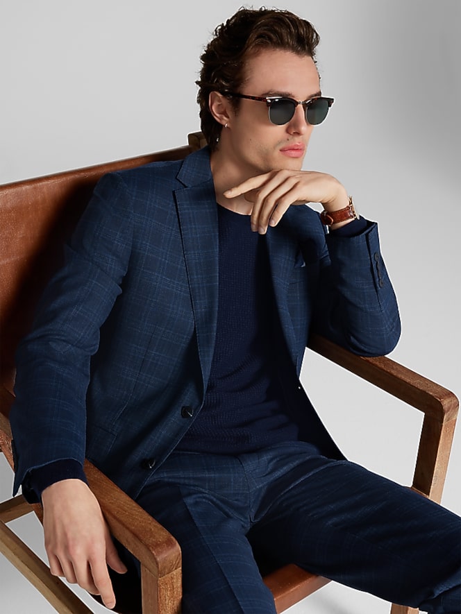 Awearness Kenneth Cole Slim Fit Plaid Suit Jacket