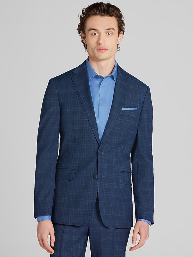 Awearness Kenneth Cole Slim Fit Plaid Suit Jacket