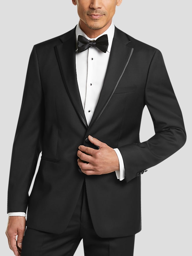 Calvin Klein Slim Fit Satin Edged Notch Lape Wool Tuxedo