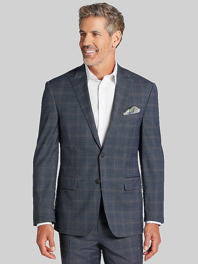 Awearness Kenneth Cole Modern Fit Plaid Suit Jacket