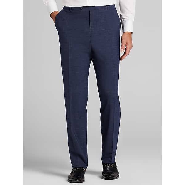 Joseph Abboud Classic Fit Plaid Men's Suit Pants Navy Mini Check - Size: 40W x 30L