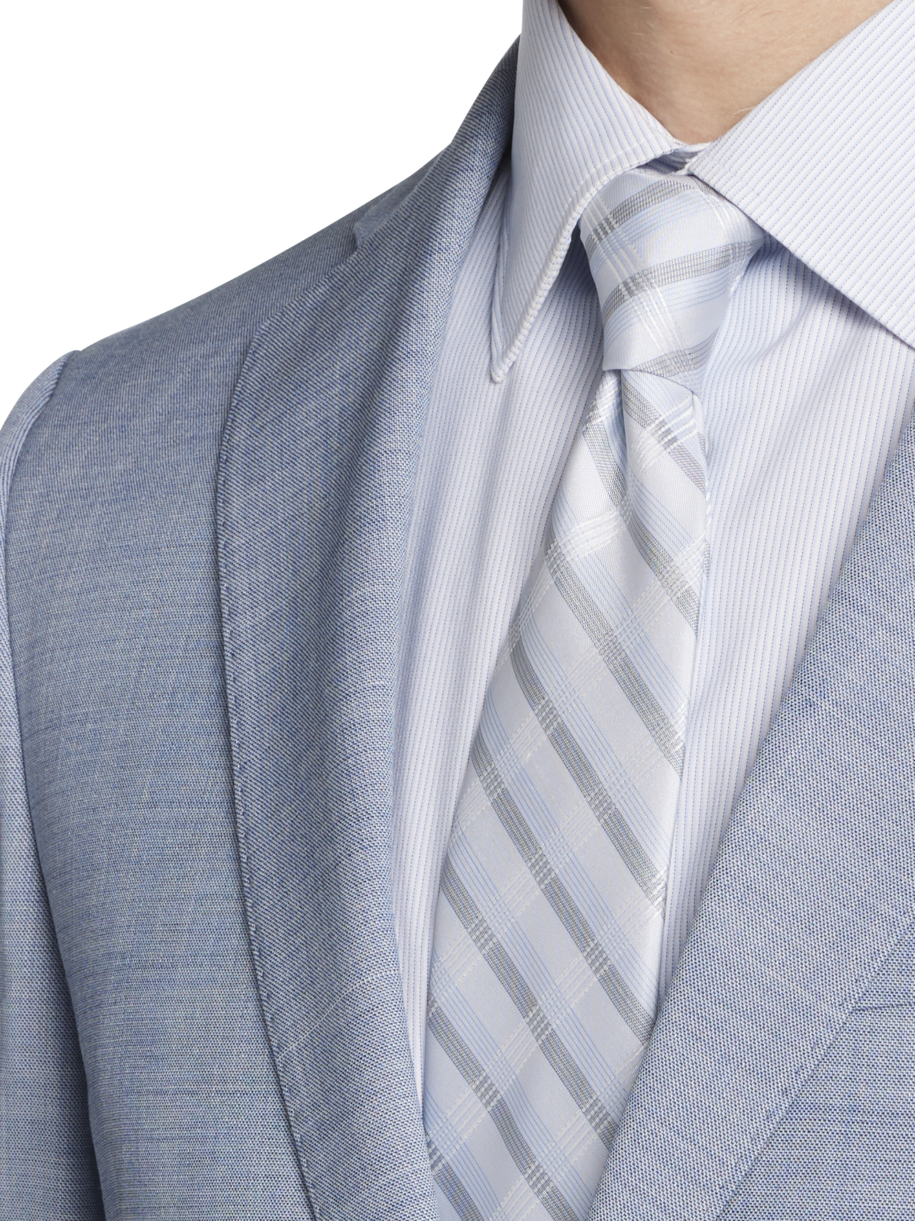 JOE Joseph Abboud Slim Fit Wool Blend Sharkskin Suit, Lt Blue