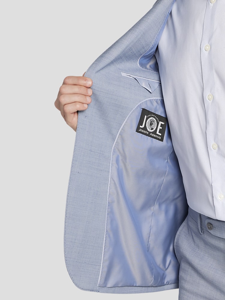 JOE Joseph Abboud Slim Fit Wool Blend Sharkskin Suit, Lt Blue