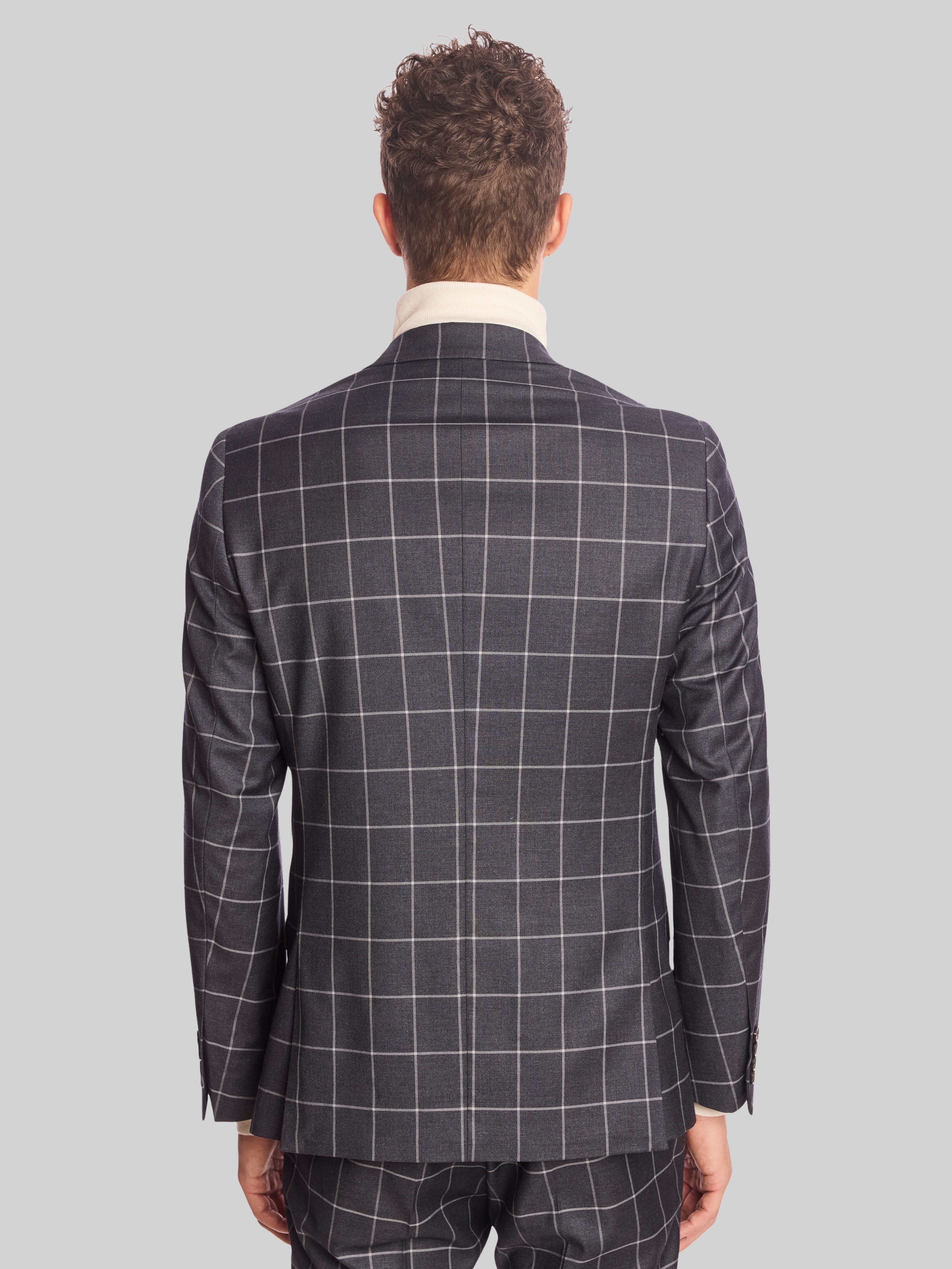 Slim Fit Windowpane Plaid Suit