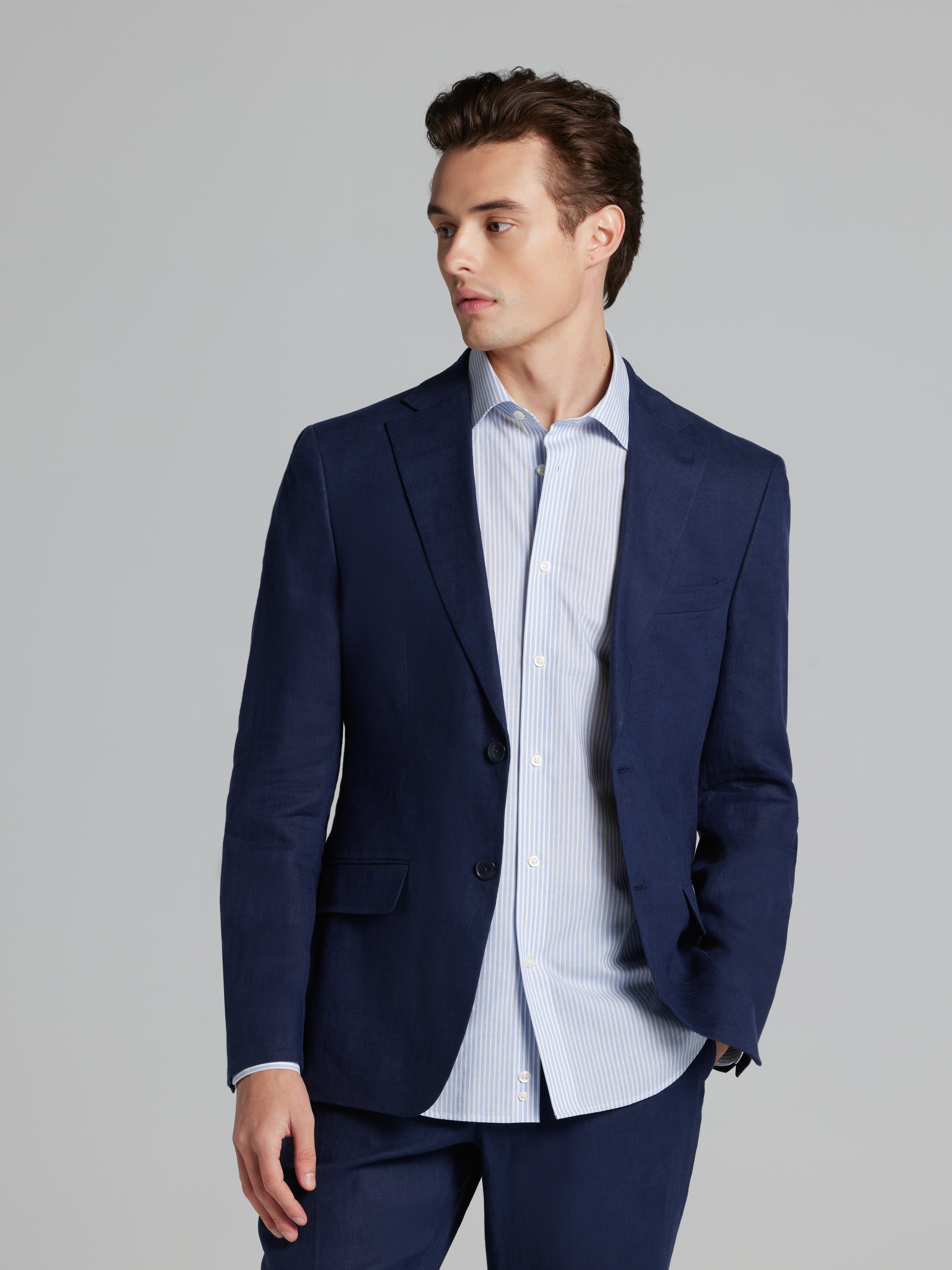 Dress Pants Men's Wearhouse Tommy Hilfiger Blue Suit Tommy Hilfiger  Modern Fit Linen Suit, Navy Solid Blue Piece