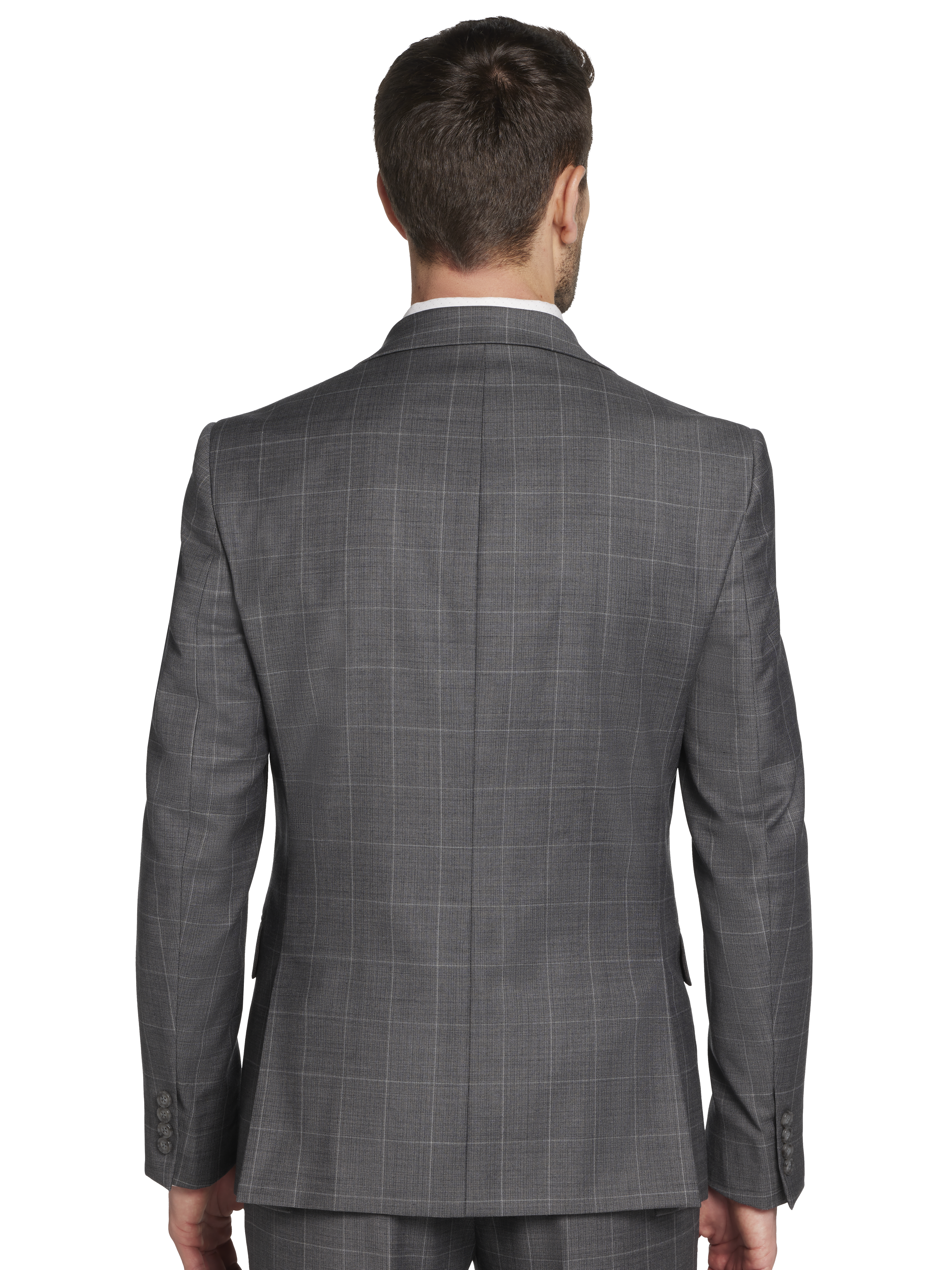 Slim Fit Wool Blend Windowpane Suit