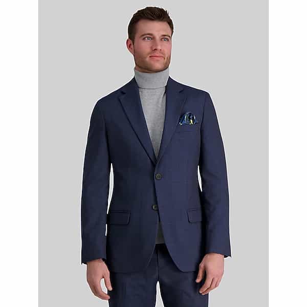 Haggar Men's Tailored Fit Premium Stretch Suit Jacket Blue/Postman