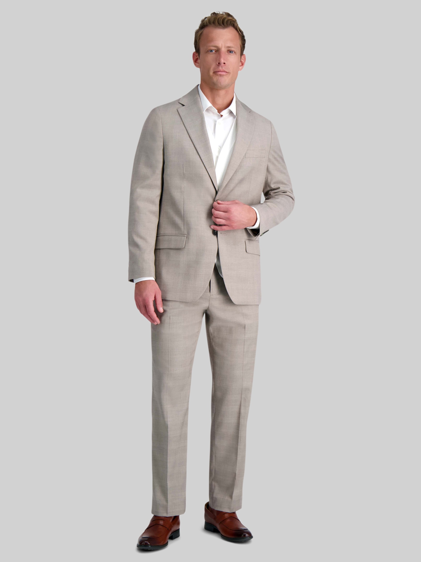 Tailored Fit Premium Stretch Plaid Suit Jacket