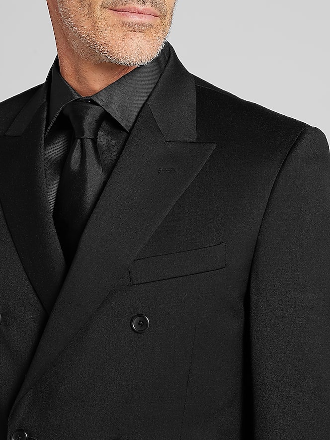 Pronto Uomo Platinum Modern Fit Premium Wool Blend Double Breasted Suit Jacket