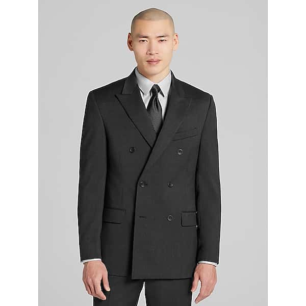 Pronto Uomo Platinum Men's Modern Fit Premium Wool Blend Double Breasted Suit Jacket Charcoal - Size: 46 Long - Only Available at Men's Wearhouse